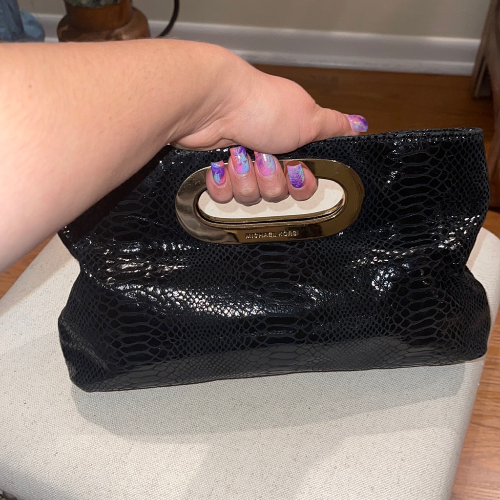 Michael Kors Python Clutch Euc